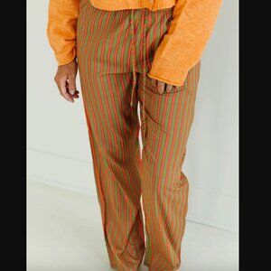 Things Between Green & Orange Stripe Pants S